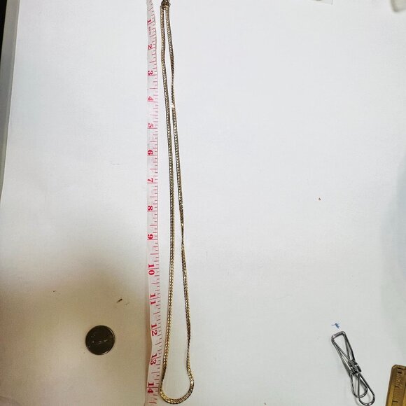 Vtg '55 UnisexTextured Flat Chain Necklace 28" Length 3.42mm Trifari@ Trifanium - Picture 7 of 9